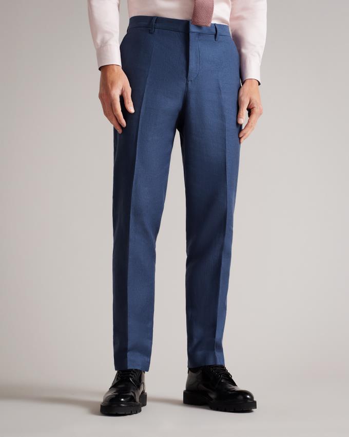 Pantalon Ted Baker Slim Fit Linen Bleu Marine Homme | CMF-27565119